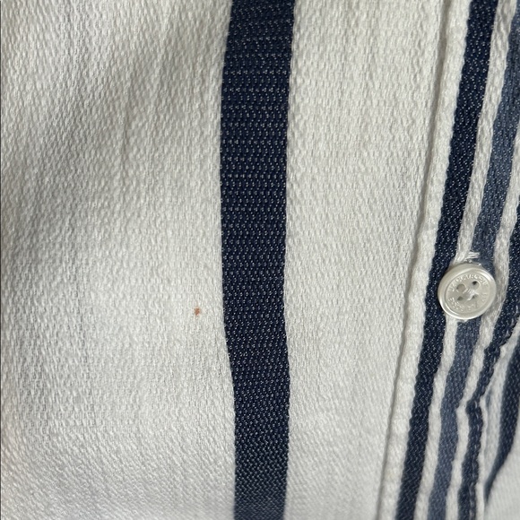 Liz Claiborne Navy and White Striped Shirt - Picture 5 of 5
